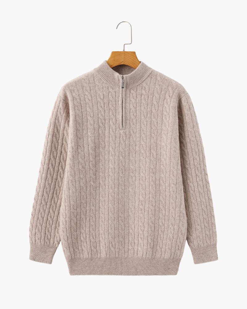 Amoura Clothing – Men's Jumper – 100% Cashmere Half-Zip Knit