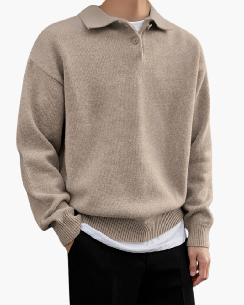Amoura Clothing – Men's Jumper – Wool with Button Placket