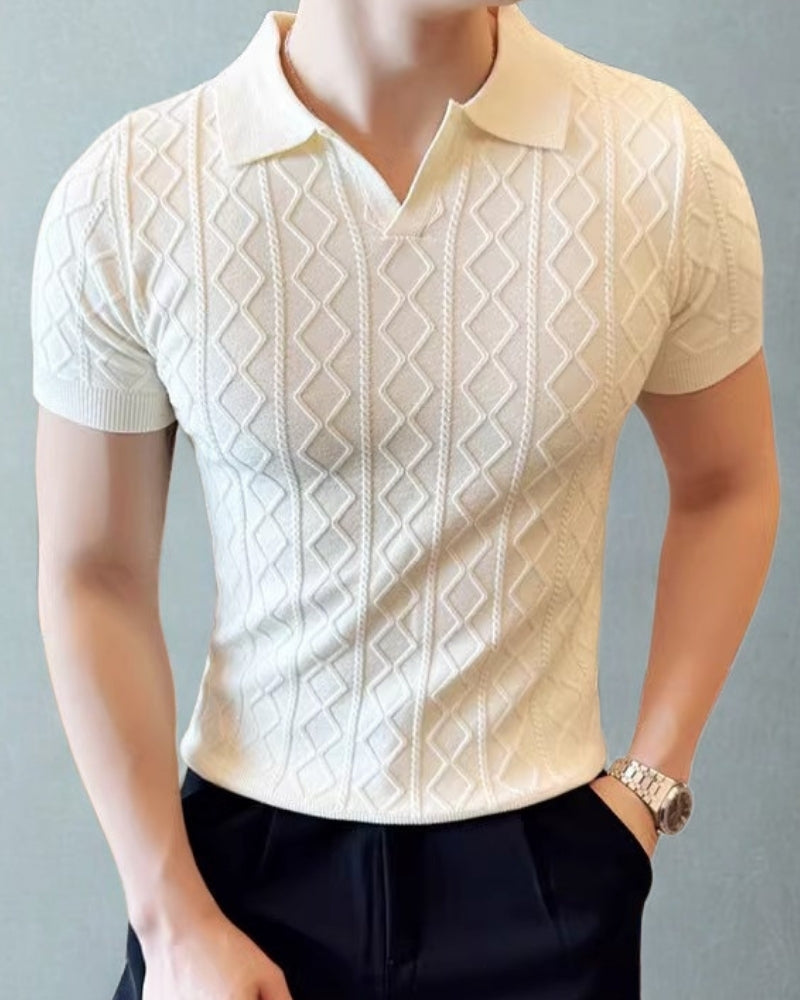 Amoura Clothing – Men's Polo Shirt – Signature Diamond Texture
