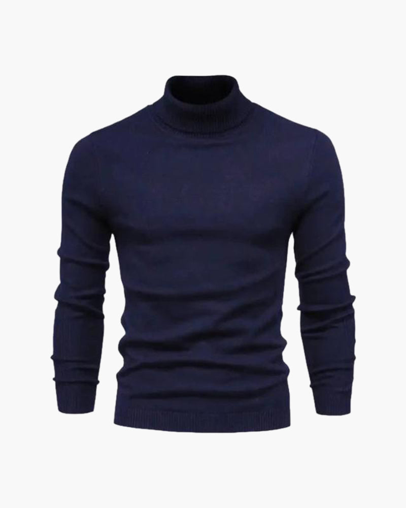 Amoura Clothing – Men's Jumper – Gstaad Roll-Neck – Navy Blue