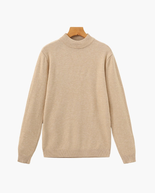 Amoura Clothing – Men's Jumper – Essential with Stand Collar – Beige