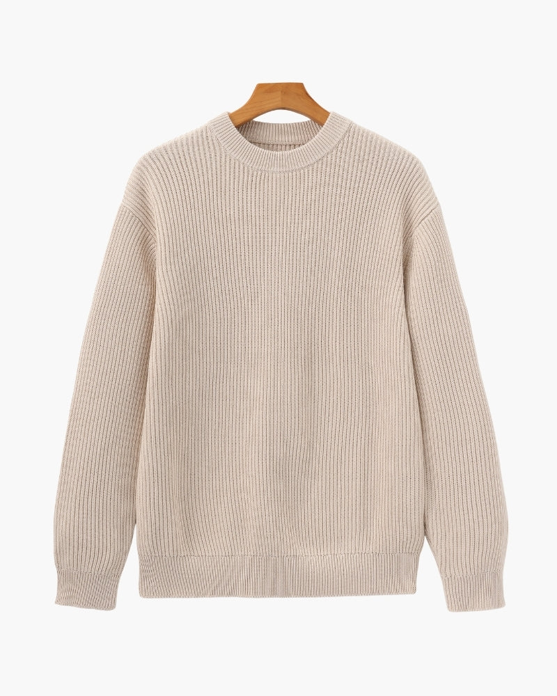 Amoura Clothing – Men's Jumper – Heritage Ribbed Knit – Beige