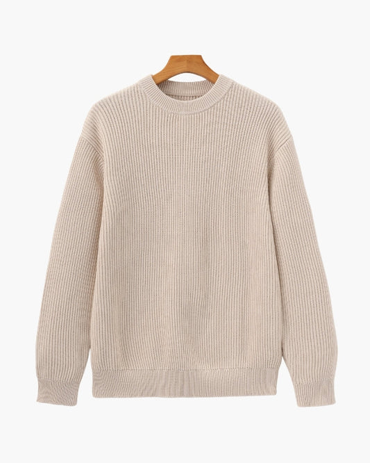 Amoura Clothing – Men's Jumper – Heritage Ribbed Knit – Beige