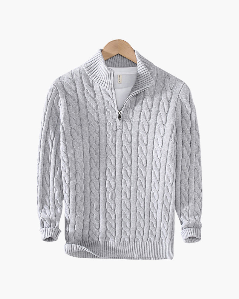 Amoura Clothing – Men's Jumper – Verbier Half-Zip – Grey