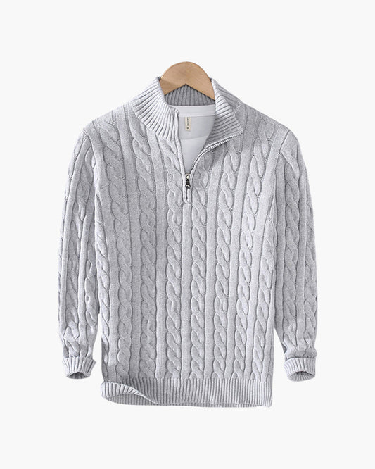 Amoura Clothing – Men's Jumper – Verbier Half-Zip – Grey