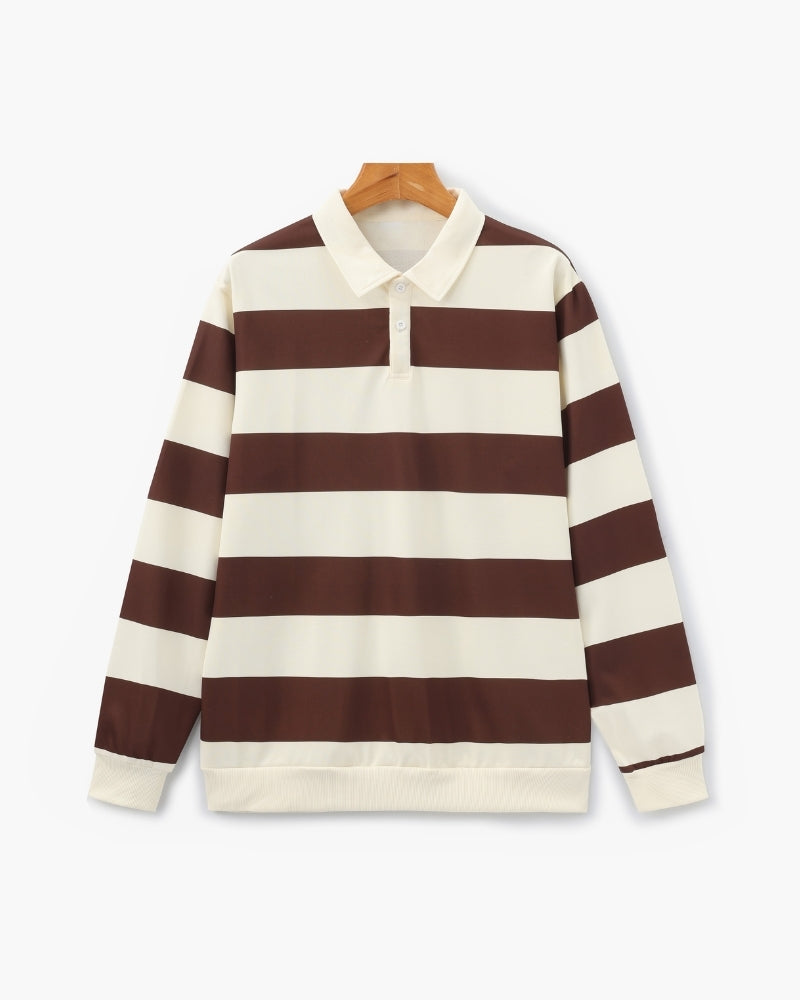 Amoura Clothing – Men's Polo Shirt – Rugby with Retro Stripes