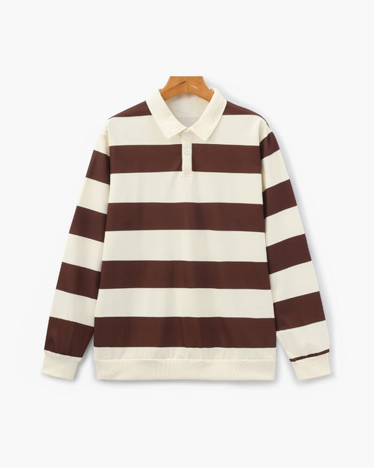 Amoura Clothing – Men's Polo Shirt – Rugby with Retro Stripes