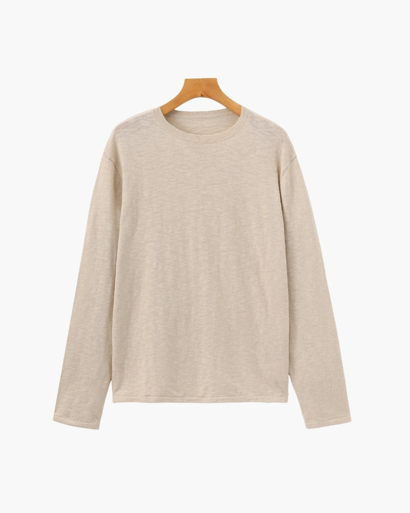Amoura Clothing – Men's Jumper – Essential Cotton and Linen – Beige