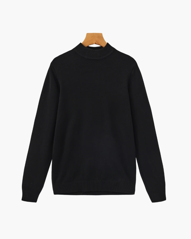Amoura Clothing – Men's Jumper – Essential with Stand Collar – Black