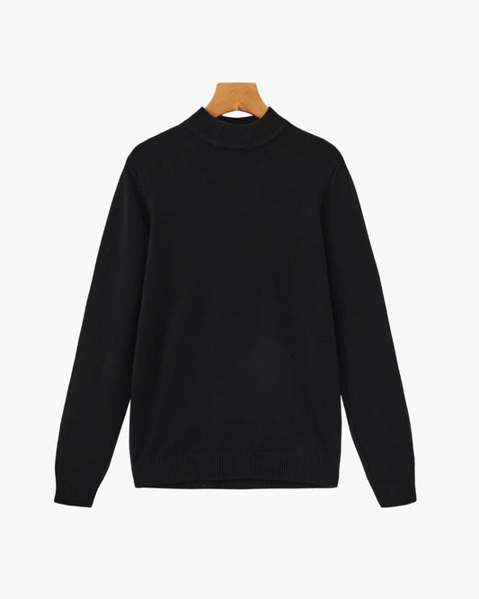 Amoura Clothing – Men's Jumper – Essential with Stand Collar – Black