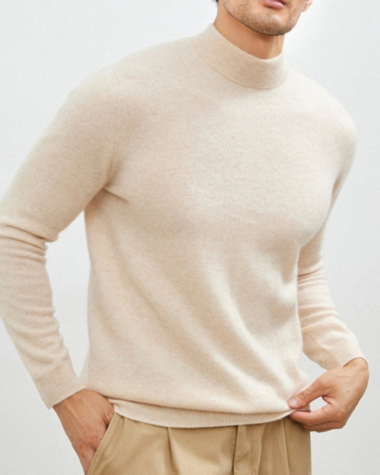 Amoura Clothing – Men's Jumper – Refined Roll-Neck – Ivory