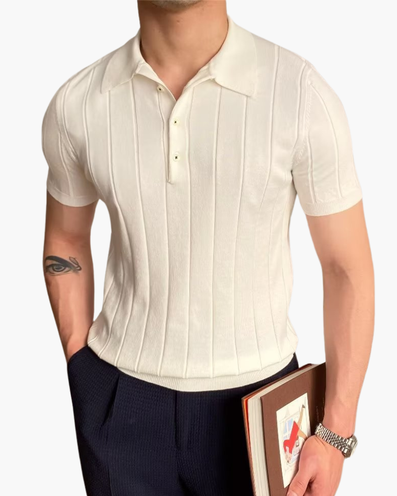 Amoura Clothing – Men's Polo Shirt – Cannes Ribbed Cotton
