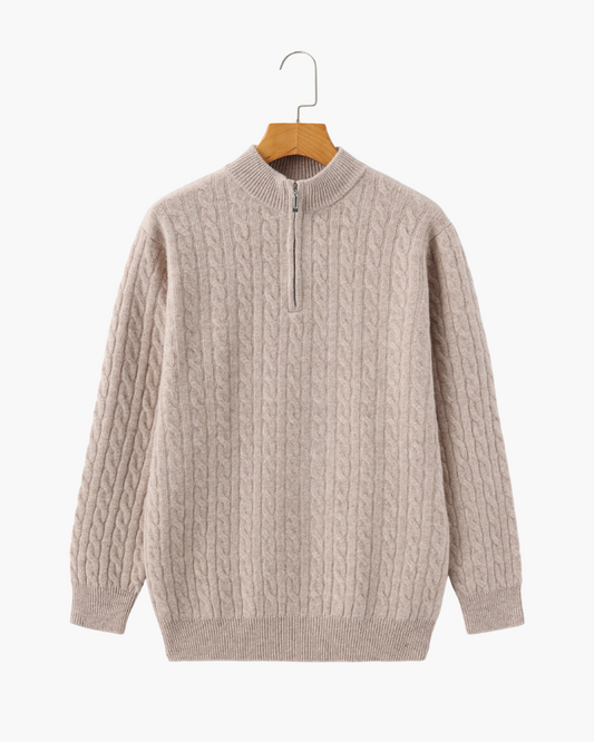 Amoura Clothing – Men's Jumper – 100% Cashmere Half-Zip Knit
