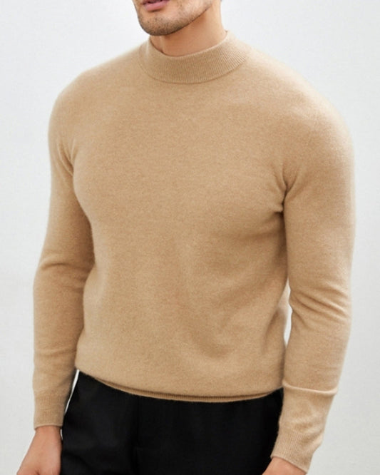 Amoura Clothing – Men's Jumper – Refined Roll-Neck – Beige
