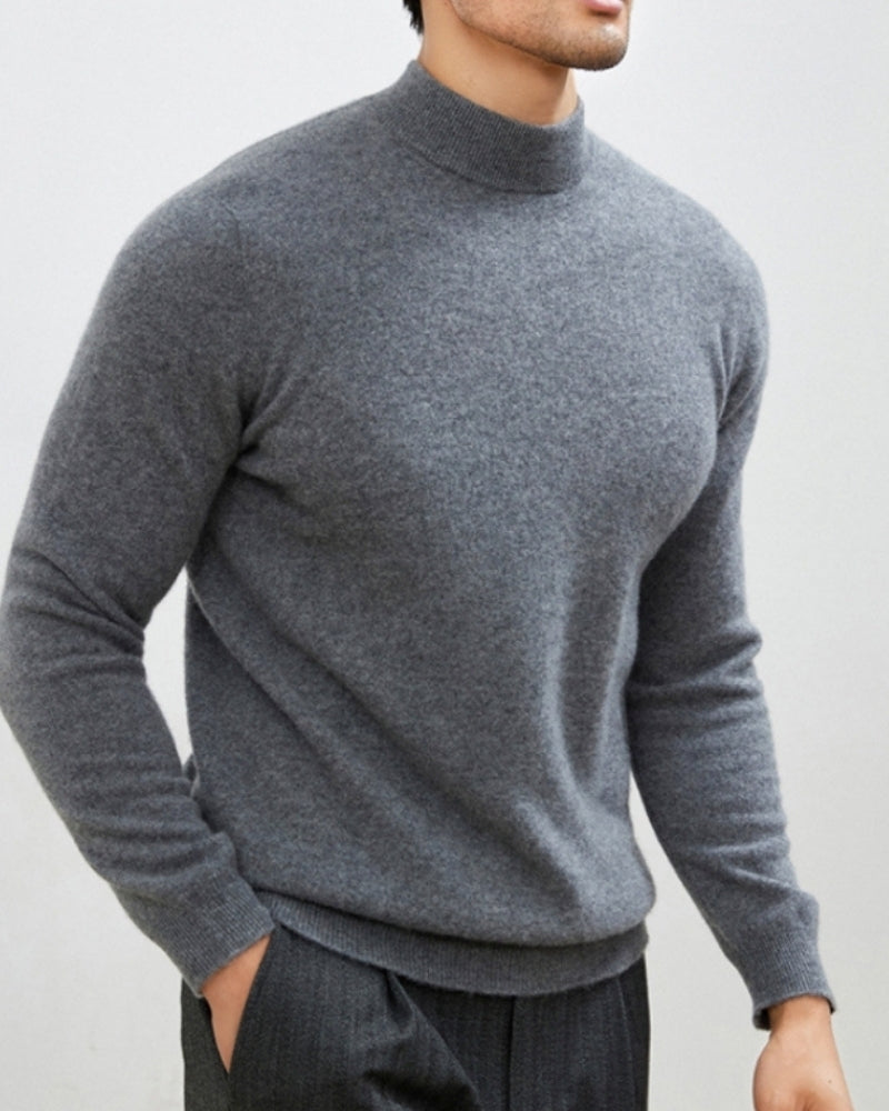 Amoura Clothing – Men's Jumper – Refined Roll-Neck – Grey