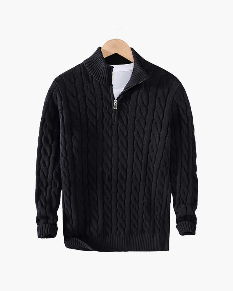Amoura Clothing – Men's Jumper – Verbier Half-Zip – Black