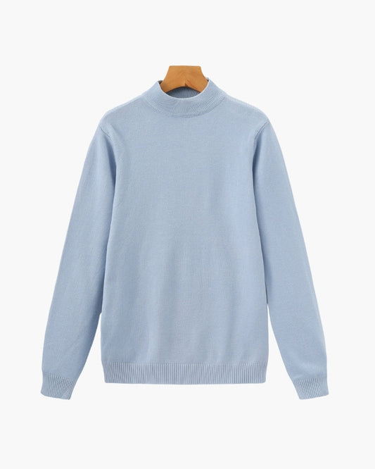 Amoura Clothing – Men's Jumper – Essential with Stand Collar – Sky Blue