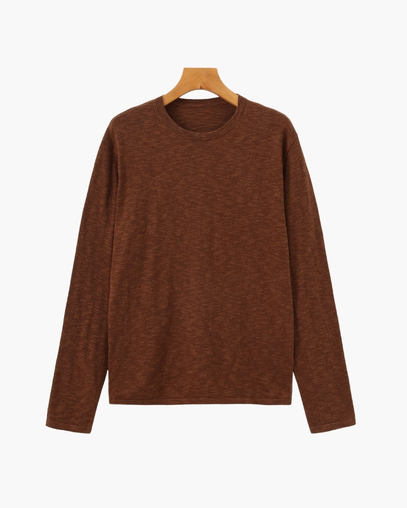 Amoura Clothing – Men's Jumper – Essential Cotton and Linen – Brown