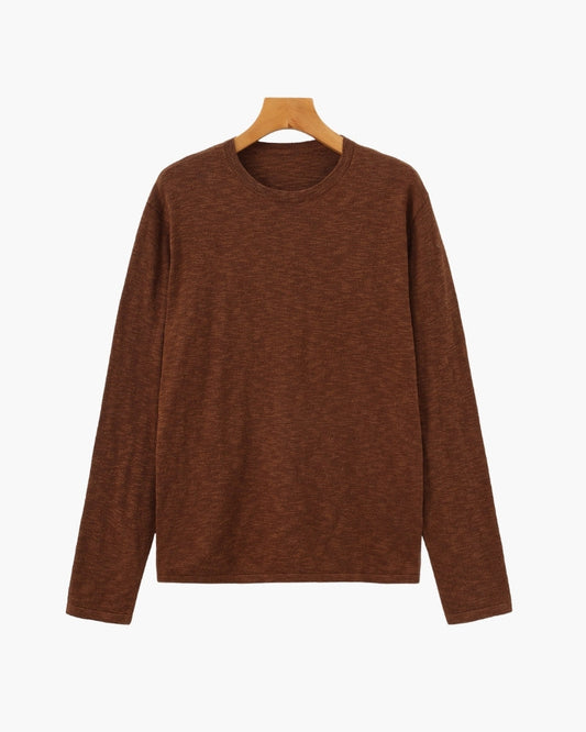 Amoura Clothing – Men's Jumper – Essential Cotton and Linen – Brown