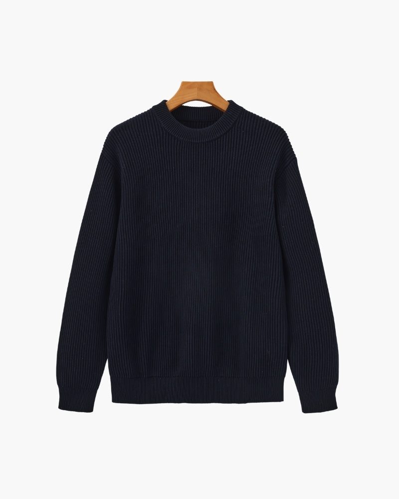 Amoura Clothing – Men's Jumper – Heritage Ribbed Knit – Navy Blue