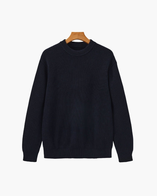 Amoura Clothing – Men's Jumper – Heritage Ribbed Knit – Navy Blue