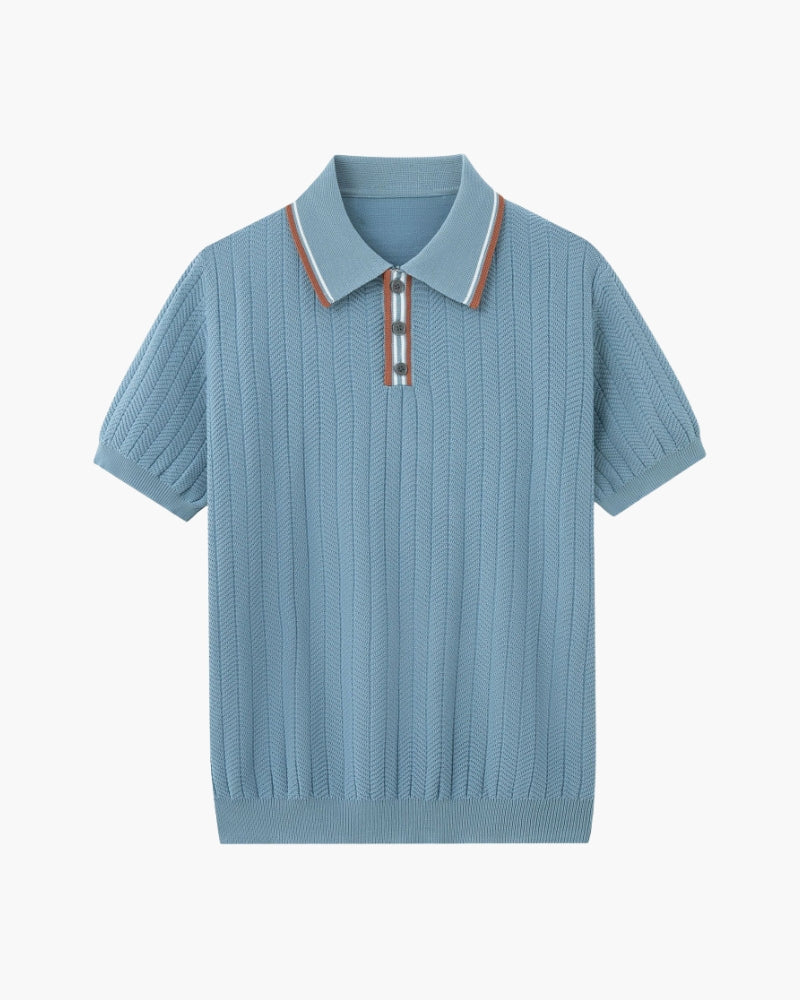 Amoura Clothing – Men's Polo Shirt – Ashford Herringbone Texture