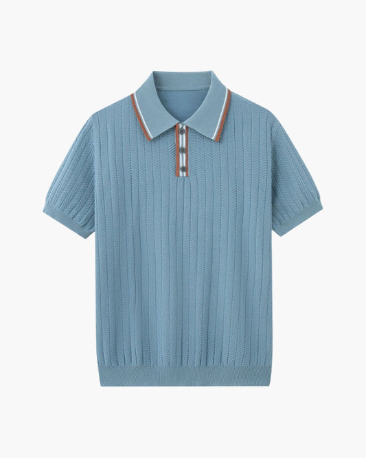 Amoura Clothing – Men's Polo Shirt – Ashford Herringbone Texture