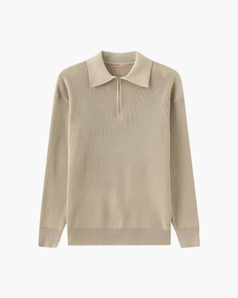 Amoura Clothing – Men's Jumper – Cesare Half-Zip – Nude