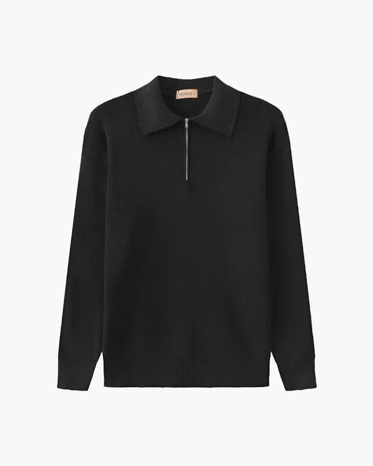 Amoura Clothing – Men's Jumper – Cesare Half-Zip – Dark Grey